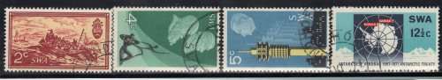 SOUTH WEST AFRICA 1971 "REPUBLIC RSA 10 YEARS" SET OF 4 VFU. CAT R141. (SACC 2015)