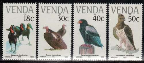 VENDA 1989 ENDANGERED BIRDS SET OF 4 & PHILATELIC FOUNDATION MINI SHEET UMM. SACC 192-195a. CAT R71.