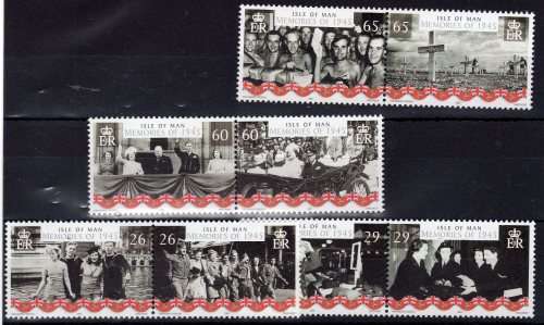 ISLE OF MAN 2005 "60TH ANNIV END OF WORLD WAR II" SET OF 8 UMM. SG 1208-1215. CAT 5,10 POUNDS.