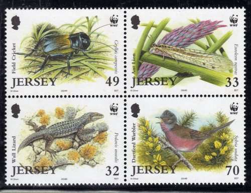 JERSEY 2004 "ENDANGERED SPECIES" SET OF 4 UMM. SG 1158-1161. CAT 6 POUNDS.