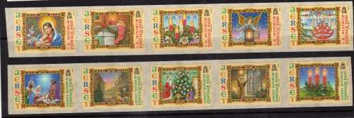 JERSEY 2004 "CHRISTMAS" SET OF 10 SELF ADHESIVE UMM. SG 1170-79. CAT 10,50 POUNDS.