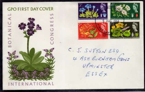 GREAT BRITAIN 1964 "10TH INT BOTANICAL CONGRESS" ORD SET OF 4 ON FDC. SG 655-658. CAT 30 POUNDS.