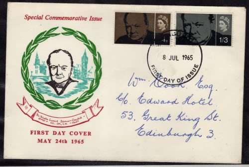 GREAT BRITAIN 1965 "CHURCHILL COMM" SET OF 2 ORDINARY ON FDC VFU. SG 661-662. CAT 7 GBP