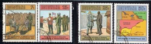 BOTSWANA 1985 "CENT OF DECLARATION OF BECH PROTECTORATE" SET OF 4 VFU. SG 590-93. CAT 7 POUNDS.