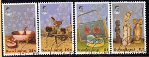 SWAZILAND 1995 "HANDCRAFTS" SET OF 4 VFU. SG 646-649. CAT 4,25 POUNDS.