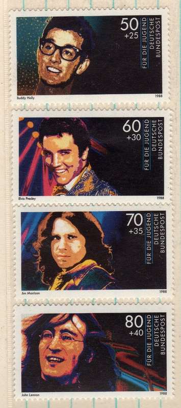 GERMANY 1988 "YOUTH WELFARE POP MUSIC" SET OF 4 UMM. SG 2235-38. CAT 12,25 POUNDS.