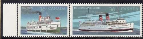 CANADA 1987 "CANADIAN STEAMSHIPS" SET OF 2 UMM. SG 1245-46. CAT 3,50 POUNDS.