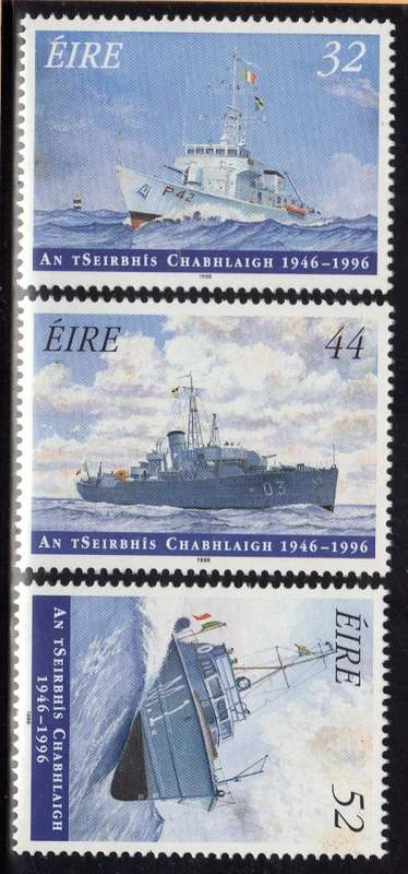 IRELAND 2 SETS UMM. (1) 1982 BOATS. SG 524-27. (2) 1996 NAVAL SERVICE. SG 1013-15. CAT 6,30 GBP.