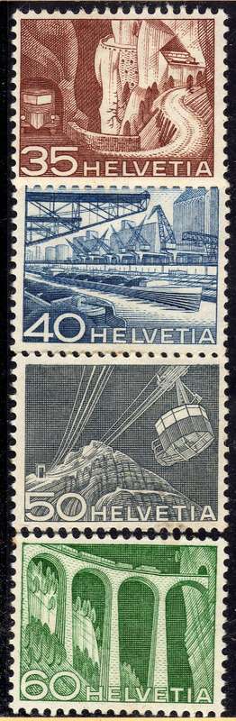 SWITZERLAND 1949 "LAND SCAPE" DEFIN PART SET OF 4 MM. SG 517-520. CAT 22 POUNDS.
