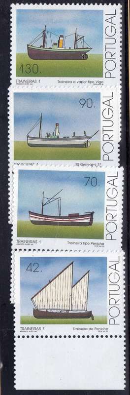 PORTUGAL 1993 `TRAWLERS` 1st SERIES SET OF 4 UMM. SG 2345-8. CAT 5,15 POUNDS.