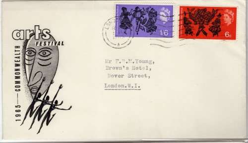 GREAT BRITAIN 1965 "COMMONWEALTH ARTS FESTIVAL" SET OF 2 (ORD) ON CLEAN FDC. SG 669-670 CAT 16,5 GBP