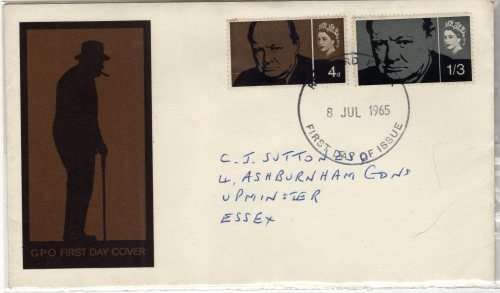 GREAT BRITAIN 1965 "CHURCHILL COMM" SET OF 2 ORDINARY ON FDC VFU. SG 661-662. CAT 7 GBP