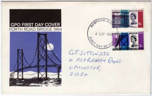 GREAT BRITAIN 1964 "OPENING OF FORTH ROAD BRIDGE" SET OF 2 (ORD) ON FDC. SG 659-60. CAT 7 POUNDS.