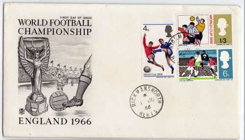 GREAT BRITAIN 1966 "WORLD CUP SOCCER CHAMPIONSHIP" SET OF 3 ON FDC. SG 693-695. CAT 20 GBP.