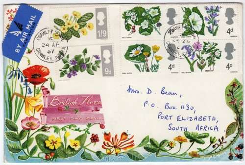 GREAT BRITAIN 1967 "BRITISH WILD FLOWERS" SET OF 6 (ORD) ON CLEAN FDC. SG 717-722. CAT 5 GBP.