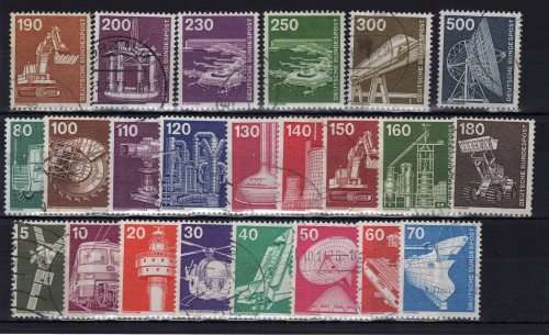 GERMANY WEST 1975 DEFIN SET OF 23 VFU. SG 1739-55. CAT 20 POUNDS.