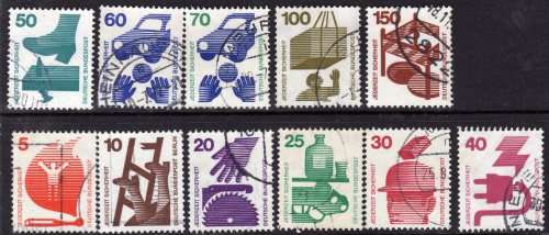 GERMANY WEST 1971 ACCIDENT PREVENTION SET OF 11 VFU. SG 1596-1605. CAT 5 POUNDS.