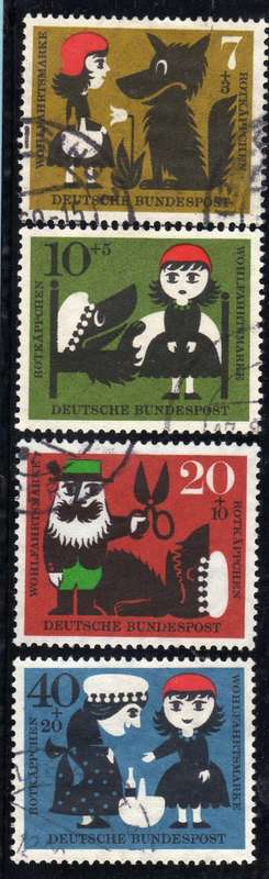 GERMANY WEST 1960 "HUMANITARIAN RELIEF FUND" SET OF 4 VFU. SG 1254-1257. CAT 7,65 POUNDS.