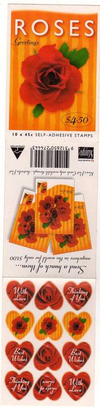 AUSTRALIA 29/1/1997 ROSES BOOKLET UMM. SG SB 113. CAT 6,50 POUNDS.