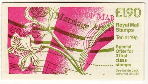 GREAT BRITAIN 5/9/1988 MARRIAGE ACT BOOKLET UMM. SG FV1. CAT 8,75 POUNDS.