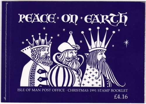 ISLE OF MAN 1991 CHRISTMAS BOOKLET WITH 2 PANES OF SELF-ADHESIVES UMM. SG 500a x 2. CAT 26 POUNDS.