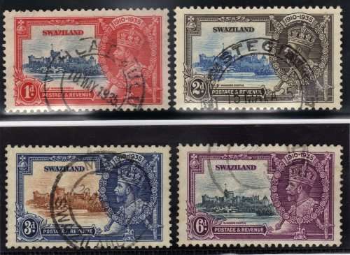 SWAZILAND 1935 SILVER JUBILEE SET OF 4 VFU. SG 21-24 CAT 20 GBP.