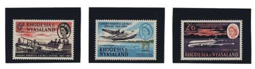 RHODESIA & NYASALAND 1962 SET OF 3 UNMOUNTED MINT. SACC 41-43. CAT R109. (2018)