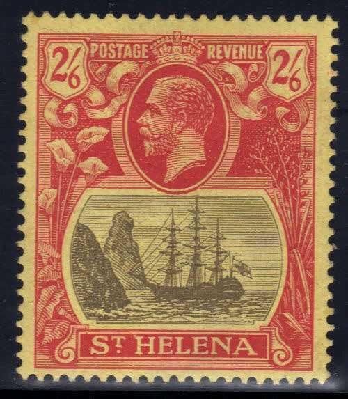 ST HELENA 1922-37 DEFIN 2/6d FINE MOUNTED MINT. SG 94. CAT 28 POUNDS. (2018)