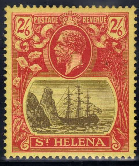 ST. HELENA 1922-37 DEFIN 2/6d FINE MOUNTED MINT. SG 94. CAT 28 POUNDS. (2018)