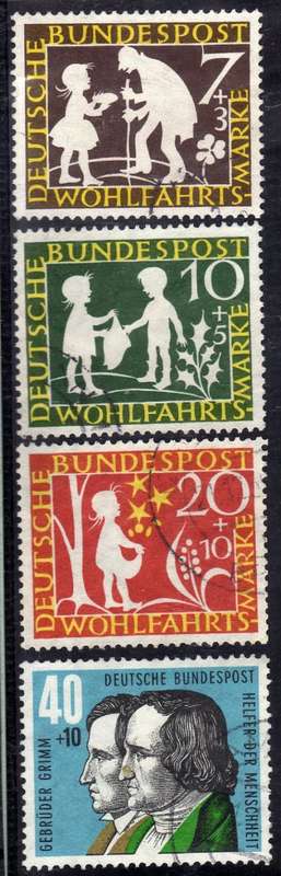 GERMANY WEST 1959 "HUMANITARIAN RELIEF FUND" SET OF 4 VFU. SG 1236-39. CAT 8,30 POUNDS.