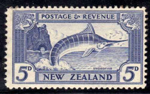 NEW ZEALAND 1936-42 DEFIN 5d PERF 12,5 MOUNTED MINT. SG 584b. CAT 13 POUNDS.