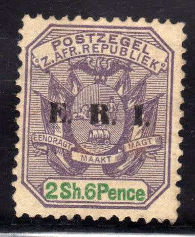 TRANSVAAL 1901 "E.R.I." OVERPRINT 2/6d MINT NO GUM. SACC 248. CAT R300 AS LMM.