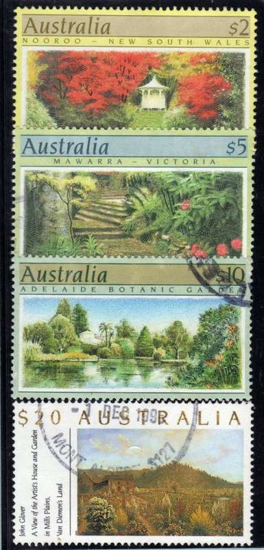AUSTRALIA 1989 BOTANIC GARDENS SET OF 4 VERY FINE USED. SG 1199-1201a. CAT 9,90 GBP.