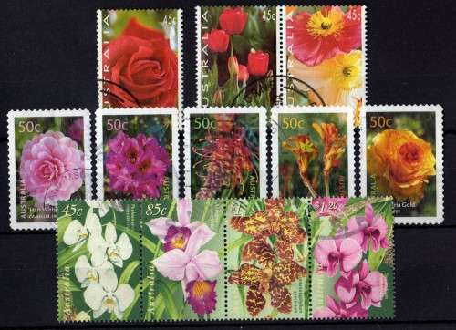 AUSTRALIA FLOWERS (1) GREETINGS SET OF 3 (2) JOINT ISSUE SINGAPORE SET 4 (3)  HORTICULTURE SET 5