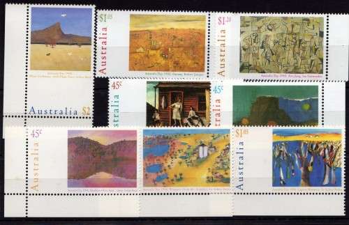 AUSTRALIA 2 SETS OF 4 UNMOUNTED MINT 1994 & 1995 AUSTRALIA DAY PAINTINGS. SG 1435-38, 1503-06.