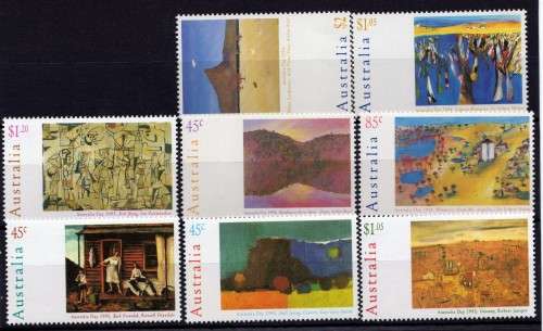AUSTRALIA 2 SETS OF 4 UNMOUNTED MINT 1994 & 1995 AUSTRALIA DAY PAINTINGS. SG 1435-38, 1503-06.