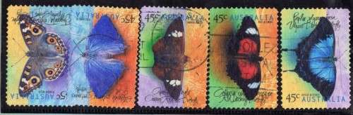 AUSTRALIA 1998 `BUTTERFLIES` SET OF 5 VFU. SG 1815-19. CAT 5 POUNDS.