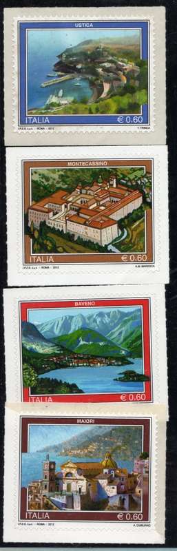 ITALY 2012 TOURIST PUBLICITY 39TH SERIES SET OF 4 UMM.