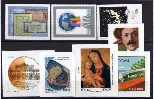 ITALY 2011. 8 ISSUES UMM. SG NUMBERS UNKNOWN. CAT ESTIMATED 24GBP.