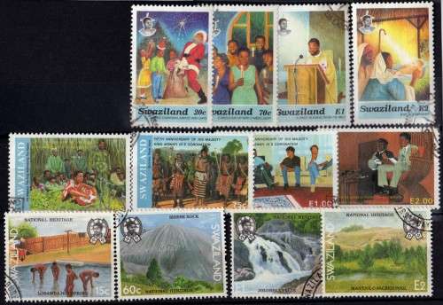 SWAZILAND 1991 3 SETS VFU. (1) NATIONAL HERITAGE (2) 5TH ANNIV CORONATION (3) CHRISTMAS.