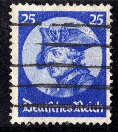 GERMANY 1933 "OPENING OF REICHSTAG IN POTS DAM" 25pf BLUE FINE USED. SG 492. CAT 30 POUNDS.