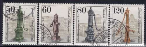 GERMANY BERLIN 1983 "STREET WATER PUMPS" SET OF 4 VFU. SG B651-54. CAT 6,75 POUNDS.