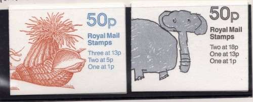 GREAT BRITAIN 1988 "ELEPHANTS" & "MARINE LIFE" 50p BOOKLETS UMM. SG FB49 & FB50.