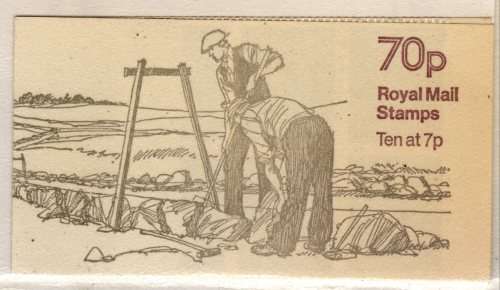 GREAT BRITAIN 1978 "COUNTRY CRAFTS - DRY STONE WALLING" 70p BOOKLET UMM. SG FD4. (SELVAGE LEFT)