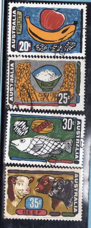 AUSTRALIA 1972 PRIMARY INDUSTRIES SET OF 4 VERY FINE USED. SG 510-513. CAT 8,25 POUNDS.