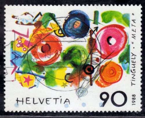 SWITZERLAND 1988 MODERN ART 1 STAMP VERY FINE USED. SG 1155. CAT 5,25 POUNDS.