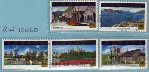 CANADA 2001 "TOURIST ATTRACTIONS" PART SET OF 5 VERY FINE USED. SG 2080-84. CAT 8 POUNDS.