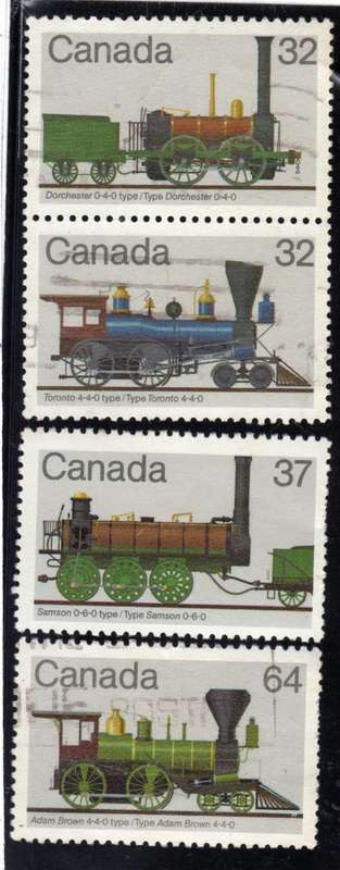 CANADA 1983 LOCOMOTIVES (1ST SERIES) SET OF 4 VFU. SG 1106-09. CAT 5,50 POUNDS.