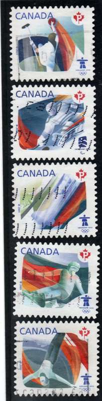 CANADA 2009 "WINTER OLYMPIC GAMES" SET OF 5 VFU. SG 2584-88. CAT 7 POUNDS.