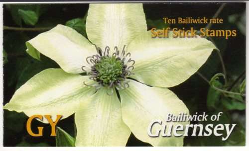 GUERNSEY 2004 "CLEMATIS" FLOWERS BOOKLET OF 10 x 22p STAMPS UMM. SG 1017-21 x 2. CAT 7,50 POUNDS.